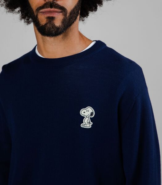 Snoopy Patch Wool Sweater Navy