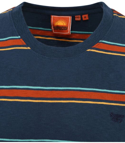 Superdry T-Shirt Vintage Rayures Bleu Foncé