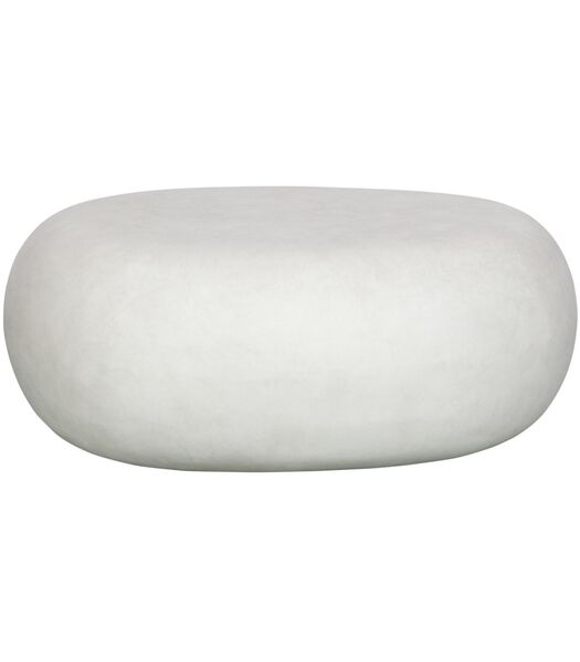 Table d'appoint - Argile de fibre - Aspect beton blanc - 31x65x49 cm - Pebble