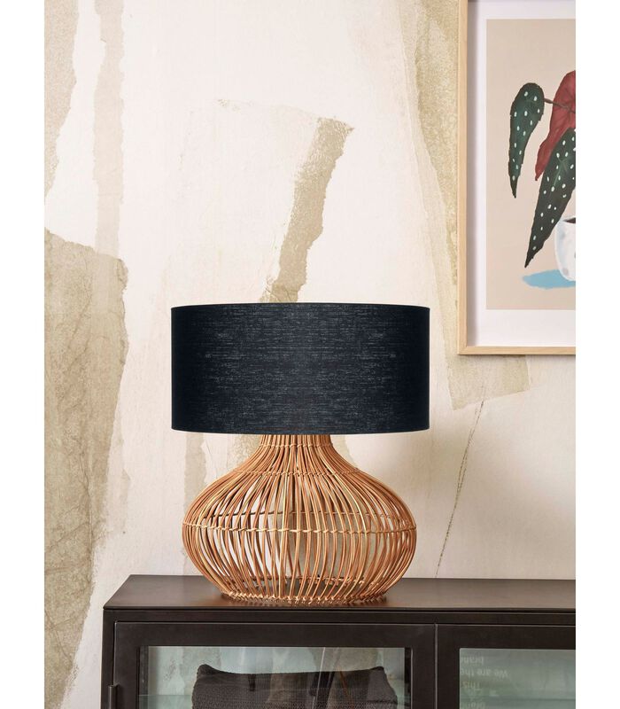 Lampe de Table Kalahari - Noir/Rotin - Ø47cm image number 1