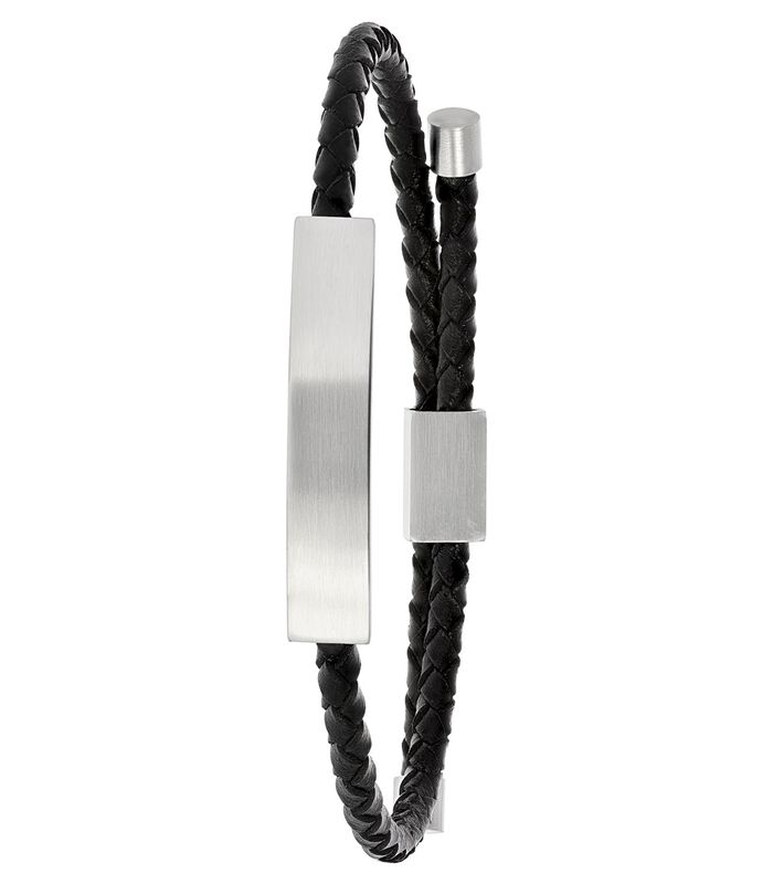 Bracelet en acier pour homme noir mat image number 0