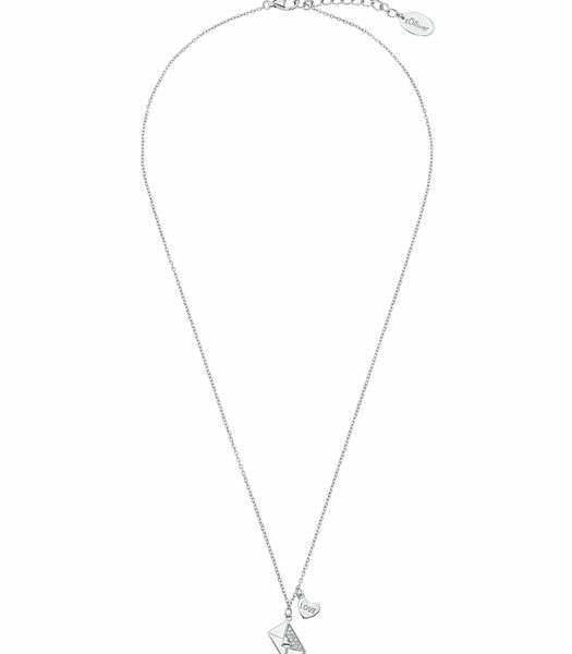 Ketting met hanger voor dames, 925 Sterling Zilver, (synth.) Zirconia | enveloppe