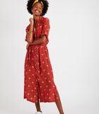 TROPHEO AMADEA lange rode jurk met bloemenprint image number 1