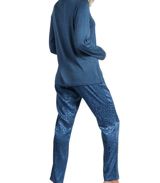 Pyjama pantalon top manches longues Satin Leopard