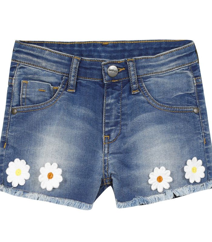Denim shorts met bloemen image number 0