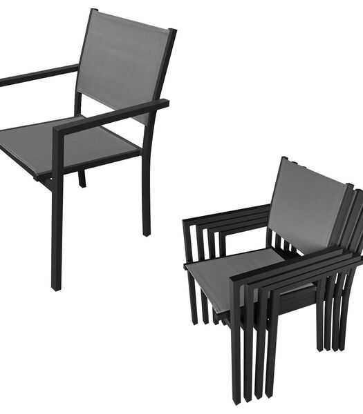 CAPRI grijs textilene uittrekbare tuinset 8 zitplaatsen - aluminium antraciet