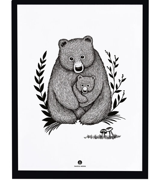 ROMANIAN HILLS - Affiche encadrée - Famille ours
