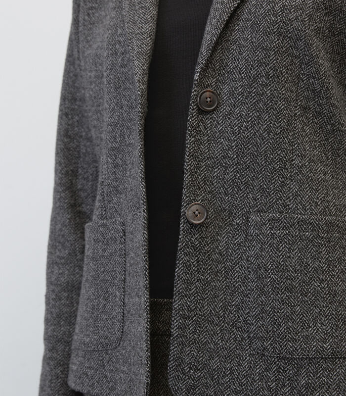 Jersey blazer met visgraatmotief image number 4