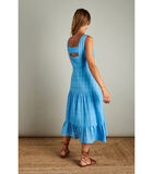 Felblauwe maxi jurk in bohemiaanse stijl image number 1