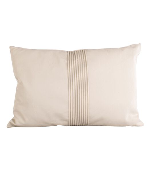 Coussin Leather Look - Blanc - 50x30cm
