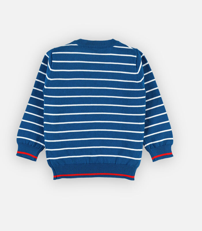 Pull en tricot rayé, bleu/blanc image number 3
