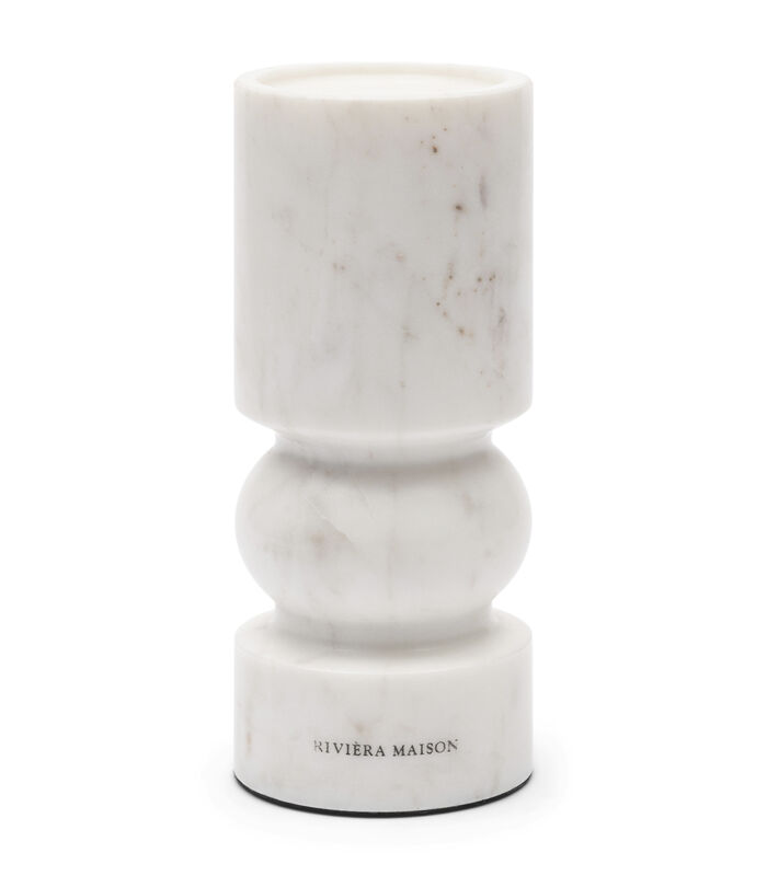 Sessari Marble Kandelaar Marmer - wit voor stompkaars (ØxH) 8.5x20 cm image number 1