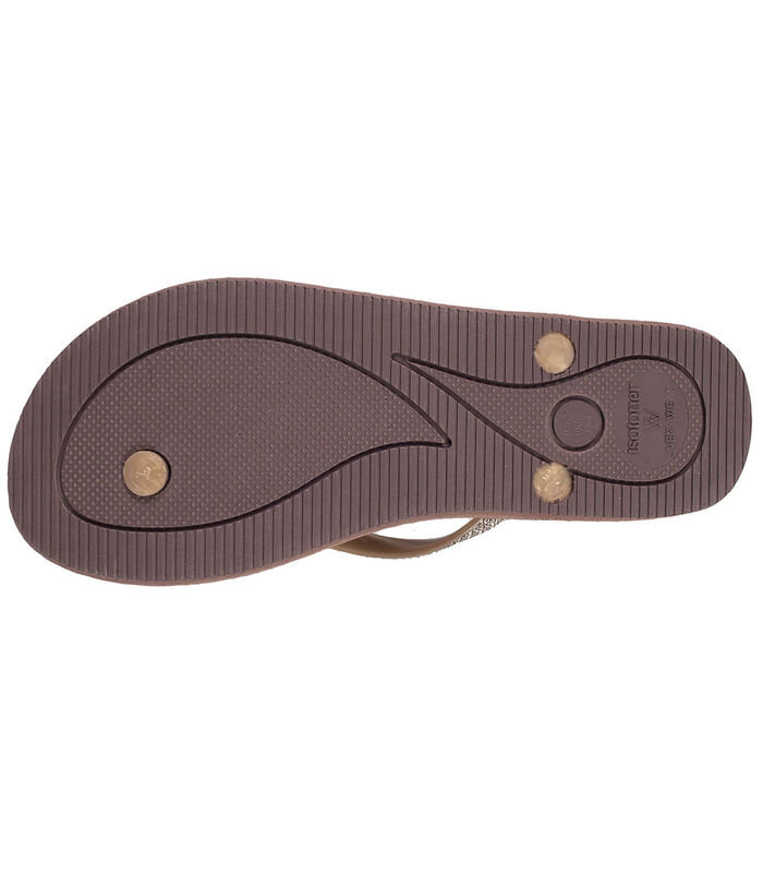 Tongs femme tige ornements Marron image number 3
