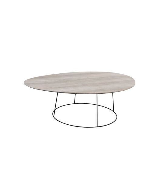 Pure Scandinavian - Table basse - grande - ovale déformé - MDF - naturel - châssis métal noir