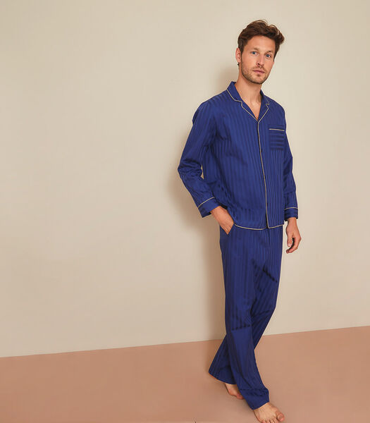 Pyjama pantalon en satin de coton, Essentiel
