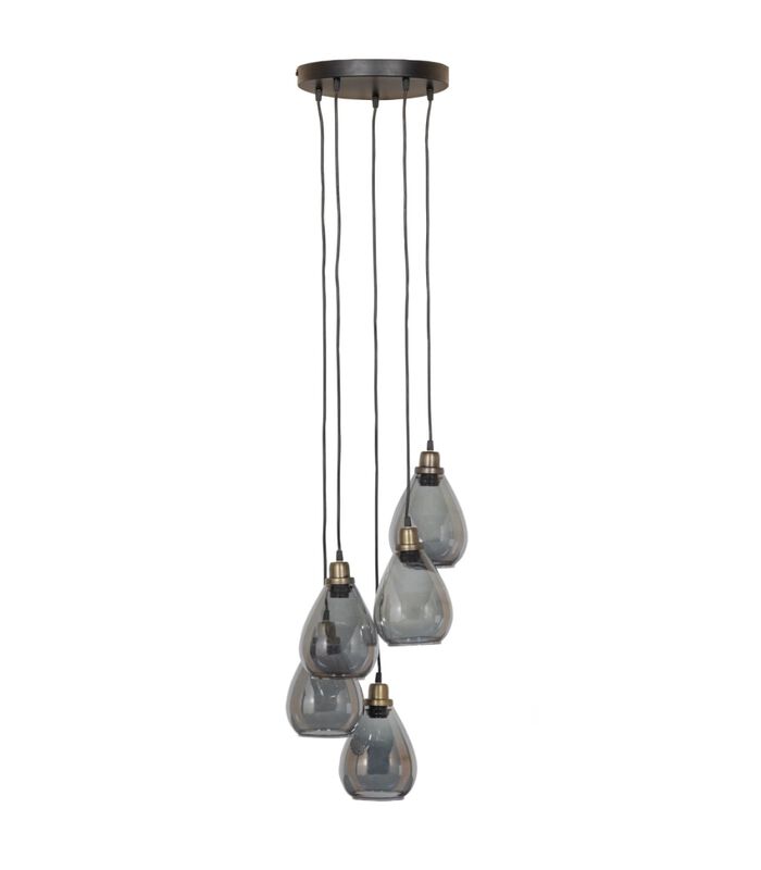 Lampe à suspension - Verre - Noir - 147x40x40 cm - Waterfall image number 2