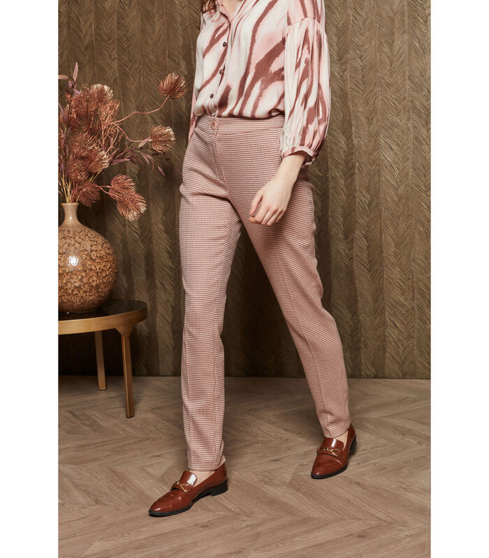 Pantalon en carreaux rose/brun avec des jambes de pantal image number 0