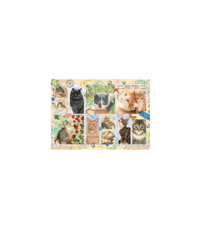 puzzel Cat Stamps - 1000 stukjes image number 1