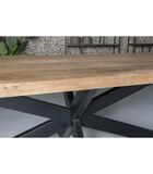 Omerta - Table de salle à manger - rectangulaire - 160cm - bois de manguier - naturel - pied Spider en acier - laqué noir image number 2