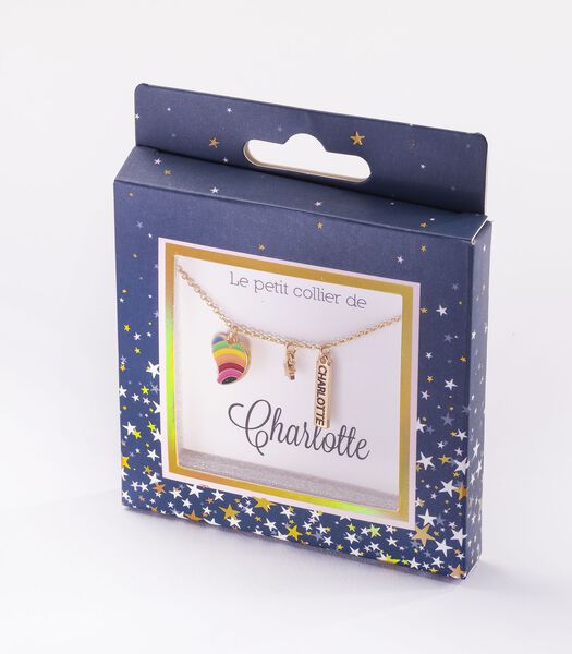 Charlotte naamketting met hartjes hanger