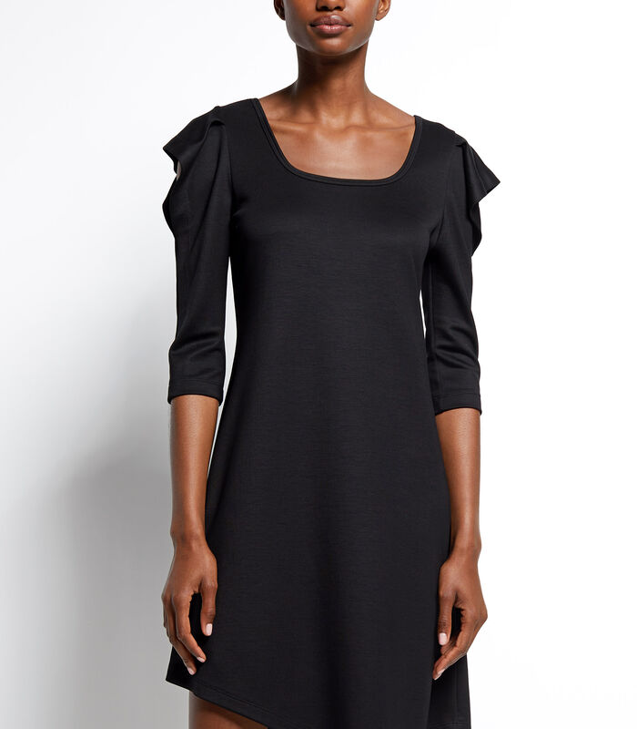 Asymmetrische zwarte jurk MASHEL image number 0