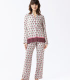 Pyjama met knopen van ecru viscose met print ZOÉ 606 image number 0