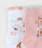 Set met 2 paar sokken uit tricot/lichtroze/ecru image number 2