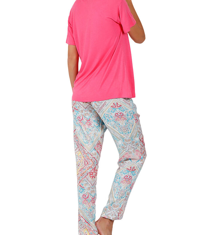 Pyjama pantalon t-shirt Colored Diamonds rose image number 1