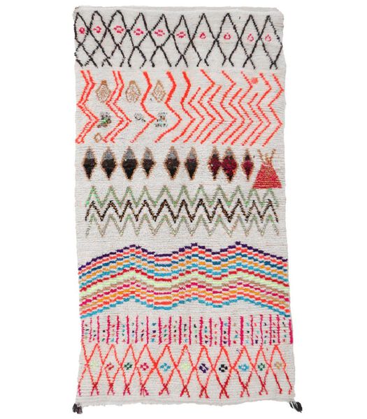 Marokkaanse berber tapijt pure wol 136 x 254 cm
