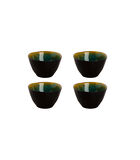 Schaal Lotus 8 cm 12 cl Zwart Turquoise Stoneware 4 stuk(s) image number 0