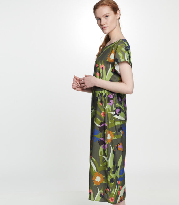Robe Floral Manche courte Col image number 4