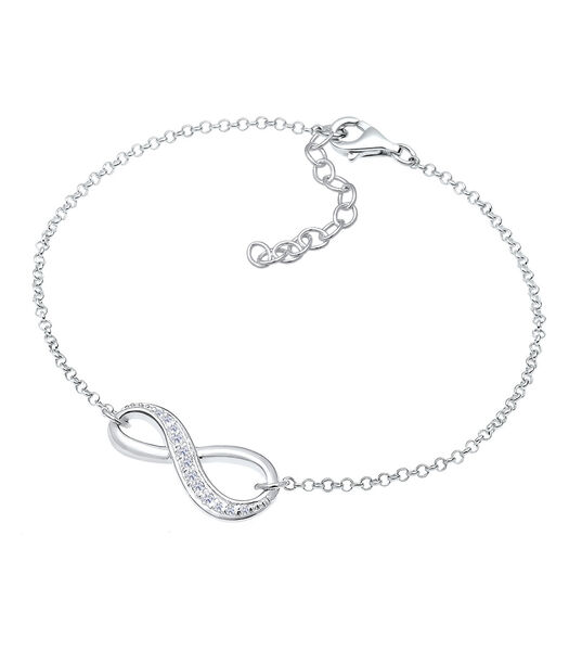Bracelet Femmes Symbole D'infini Avec Cristaux De Zirconium En Argent Sterling 925