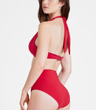 Bikinibroekje met hoge taille OCEAN CRUISE Rouge Cerise image number 3