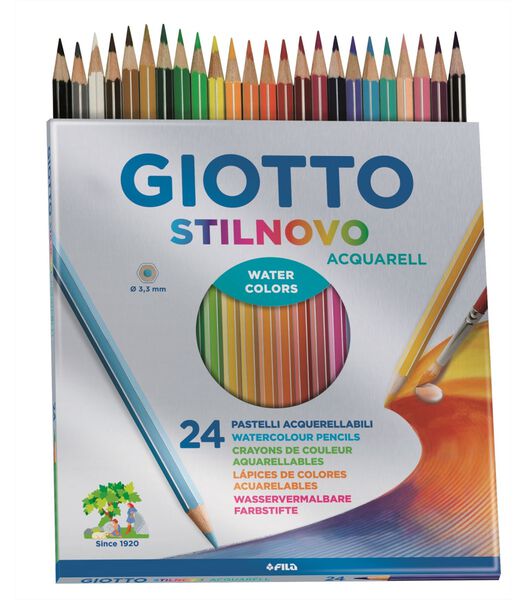 Hanging Box Of 24 Colouring Pencils  Stilnovo Acquarell