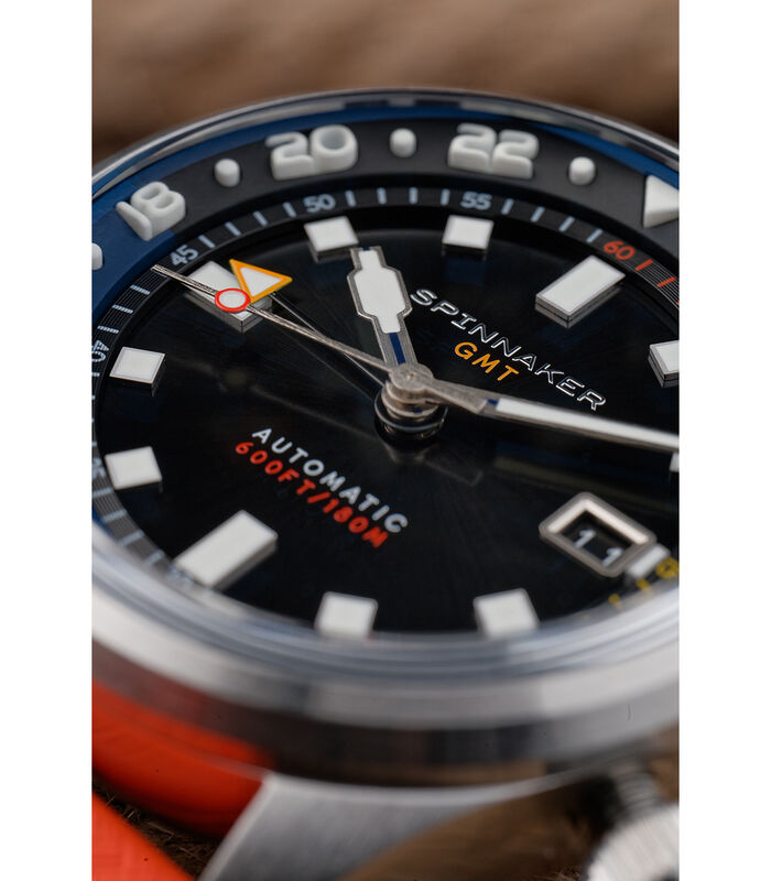 Bradner GMT Automatic- Herenhorloge - GMT uurwerk - Ronde zilverkleurige roestvrijstalen kast image number 1