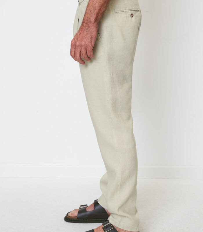 Pantalon en lin modèle OSBY jogger pleats image number 3