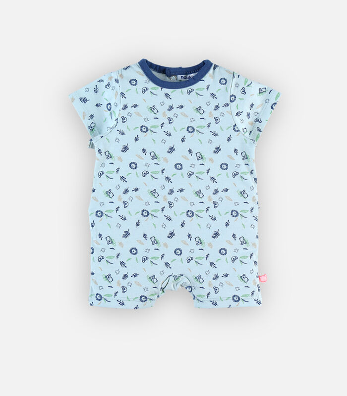Bio katoenen romper pyjama met prints, lichtblauw image number 0