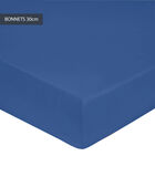 Drap housse Bleu royal - Percale 100% coton bonnet 30cm image number 0