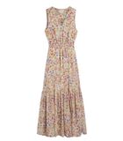 Lange jurk met bloemenprint V-hals SILVIA image number 4