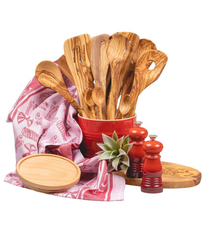 Ensemble de spatules  (cuillère à sauce, louche et cuillère à risotto) Tunea - Bois d'olivier image number 3