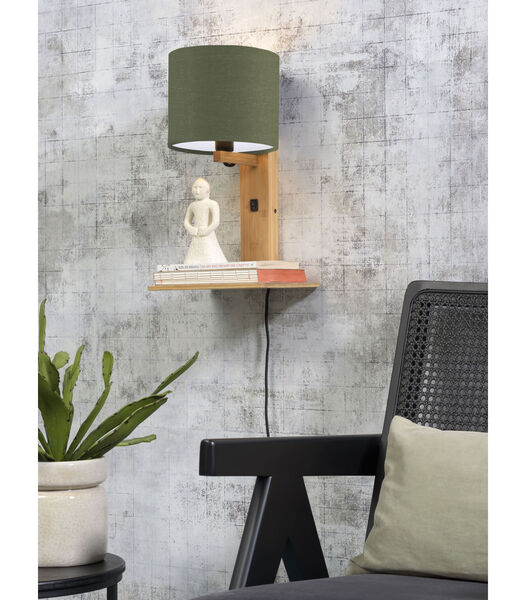 Wandlamp Andes - Bamboe/Groen - 19x24x36cm