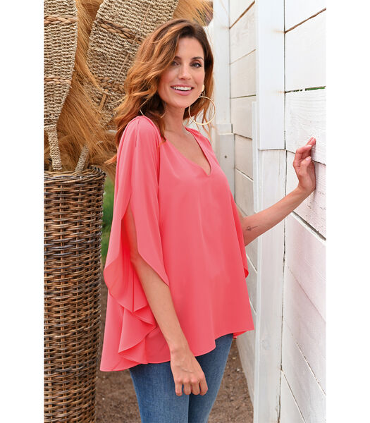 DAIKIRI - TOP LONG MAXI VOLUM CHIC CORAIL