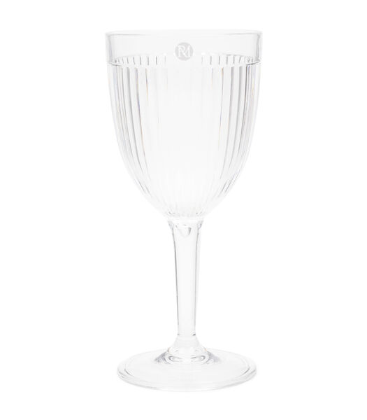 Capri Wijnglas plastic - transparant glas op voet met ribbel