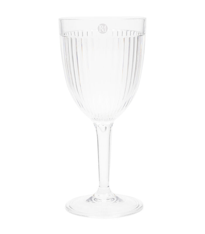 Capri Wijnglas plastic - transparant glas op voet met ribbel image number 0