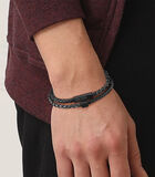 Double bracelet cuir noir 1580150M image number 1