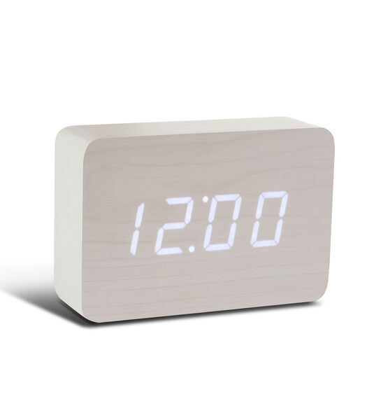Brick click clock  Wekker - Wit/LED Wit