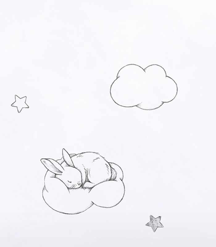 BUNNY - Muursticker kinderkamer - Baby konijntjes en wolken image number 2