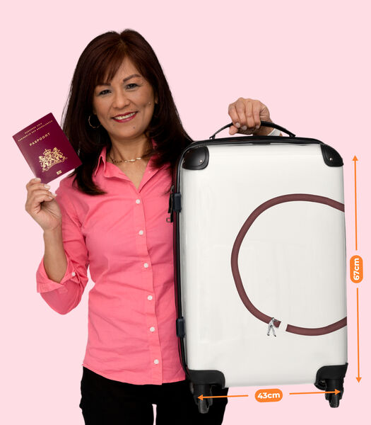 Bagage à main Valise avec 4 roues et serrure TSA (Rouge - Homme - Abstrait - Art)