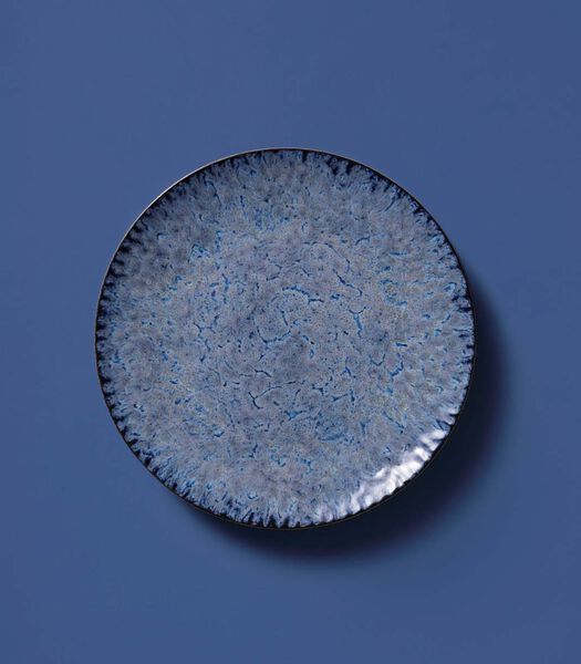 Bord Lester 27 cm Blauw Zwart Stoneware 2 stuks