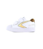 Witte Klittenband Sneaker Met Gouden Striping image number 0